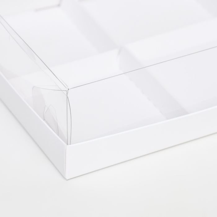 Коробка для муссовых пирожных 6 штук, 26x17x6 Белый