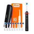 Электрическая зубная щетка Bitvae R2 Rotary E- Toothbrush, вибрационная, от АКБ, чёрная - фото 321428842