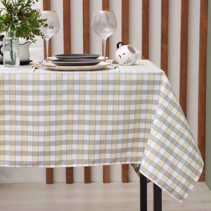Скатерть «Этель», жёлтая, 140×180 см, 100% п/э - Фото 1