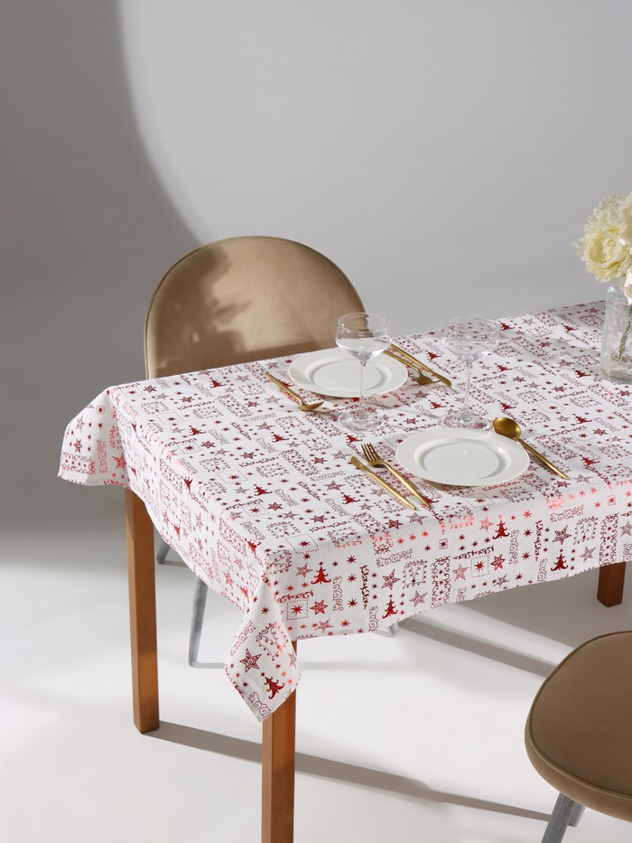 Скатерть новогодняя «Этель. Новогодняя», 100×140±5 см, 80% п/э, 20% лён, 120 г/м² - Фото 1