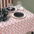 Скатерть новогодняя «Этель. Снежинки», 140×180±5 см, 80% п/э, 20% лён, 120 г/м² - Фото 2