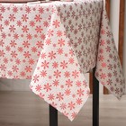 Скатерть новогодняя «Этель. Снежинки», 140×220±5 см, 80% п/э, 20% лён, 120 г/м² - Фото 3