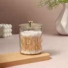 Органайзер для для ватных палочек «SHINE», с крышкой, 8.5×8.5×11.2 см, цвет прозрачный, золотистый - Фото 3