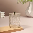 Органайзер для для ватных палочек «SHINE», с крышкой, 8.5×8.5×11.2 см, цвет прозрачный, золотистый - Фото 4