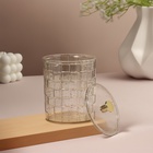 Органайзер для для ватных палочек «SHINE», с крышкой, 8.5×8.5×11.2 см, цвет прозрачный, золотистый - Фото 5