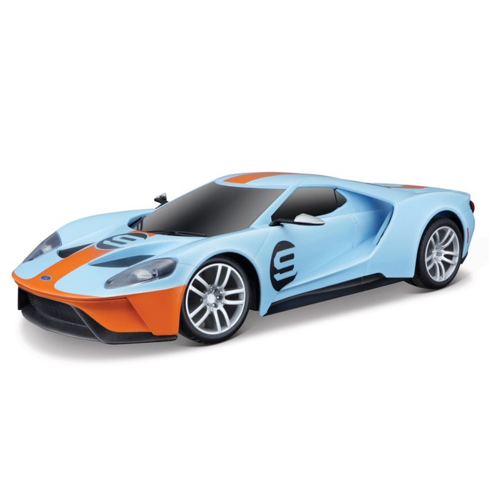 Машинка Maisto 2019 FORD GT - Heritage, со светом и звуком, 1:24, цвет оранжево-голубой