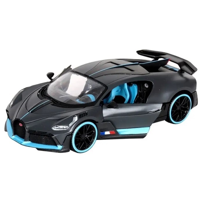 Машинка Maisto Bugatti Divo со светом и звуком, 1:24, цвет серо-голубой - Фото 1