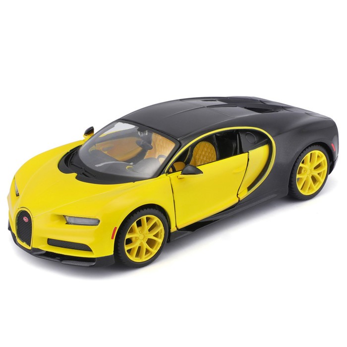Машинка Maisto Die-Cast Bugatti Chiron, открывающиеся двери, 1:24, цвет чёрно-жёлтый - Фото 1