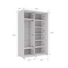 Шкаф-купе «Вера КР», 1400×600×2300 мм, ЛДСП/зеркало, с ящиками, цвет белый шагрень - Фото 7