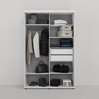 Шкаф-купе «Сим ДЗ», 1400×600×2300 мм, ЛДСП/зеркало, с ящиками, цвет белый шагрень - Фото 2