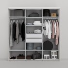 Шкаф-купе «Сим З», 1800×600×2300 мм, ЛДСП/зеркало, с ящиками, цвет белый шагрень - Фото 2