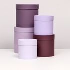 Набор шляпных подарочных коробок 5 в 1, Лаванда, 23×23-14×14 см - Фото 2