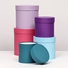 Набор шляпных коробок 5 в 1, пурпурный, 23 х 23-15 х 15 см - Фото 2