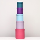 Набор шляпных коробок 5 в 1, пурпурный, 23 х 23-15 х 15 см - Фото 3
