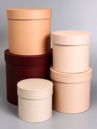 Набор шляпных подарочных коробок 5 в 1, коричневый, 23×23-14×14 см - Фото 2