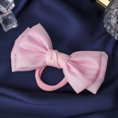 УЦЕНКА Бант для волос на резинке «Умница», двойной, розовый