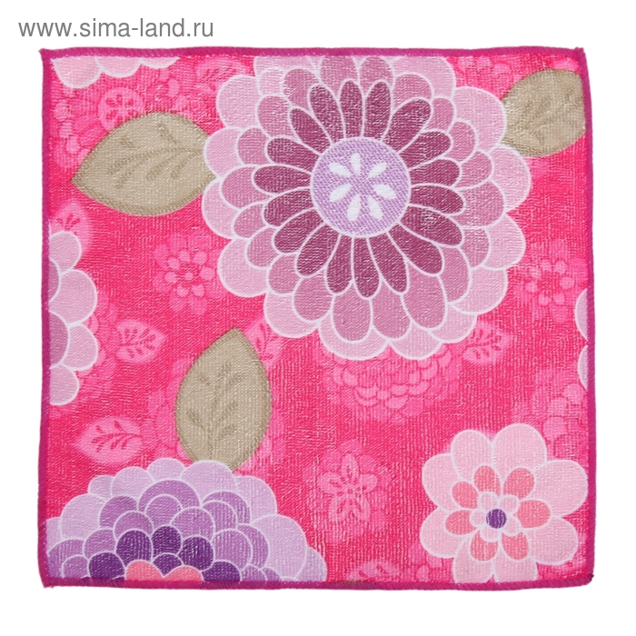 Салфетка микрофибра Доляна «Хризантема», 30×30 см - Фото 1