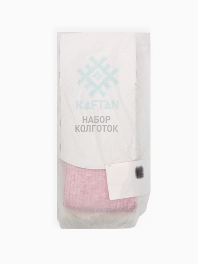 Набор детских колготок KAFTAN BASIC Melange, рост 116-122 см, розовый/молочный