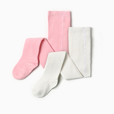 Колготки детские Крошка Я BASIC LINE, набор 2 пары, рост 68 -74 см, молочный, розовый