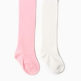 Колготки детские Крошка Я BASIC LINE, набор 2 пары, рост 86 - 92 см, молочный, розовый