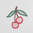 Термоаппликация «Вишня», 6,5 × 7,2 см, цвет красный - фото 23935899