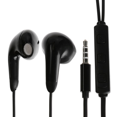Наушники ERGOLUX ELX-WHP01-C01, проводные, вкладыши, микрофон, Jack 3.5 мм, кабель 1 м, чёрные