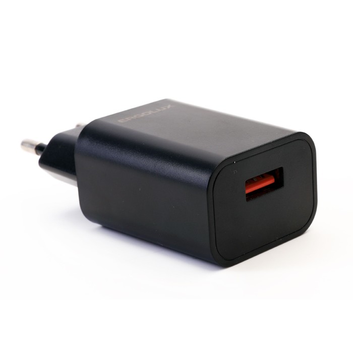 Сетевое зарядное устройство ERGOLUX ELX-РA01P-C02, 1 USB, 2A, пакет, черное