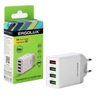 Сетевое зарядное устройство QC ERGOLUX ELX-РA02QC-C01, 4 USB, 3A,36Вт,быстрая зарядка,белое - Фото 2