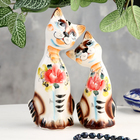 Сувенир "Кот с кошкой Счастье", 2 шт, гжель цвет - фото 321486979