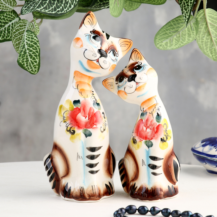 

Сувенир "Кот с кошкой Счастье", 2 шт, гжель цвет