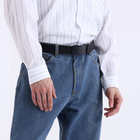 Ремень мужской, ширина 4 см, автомат, пряжка металл, цвет чёрный - фото 23963423