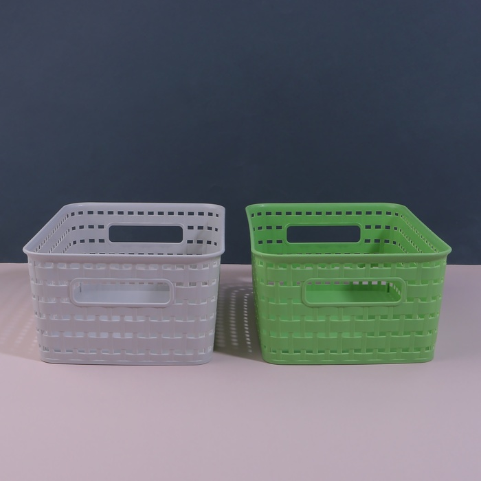 Органайзер для хранения, с ручками, 1 секция, 24,5 × 18 × 10,5 см, цвет МИКС