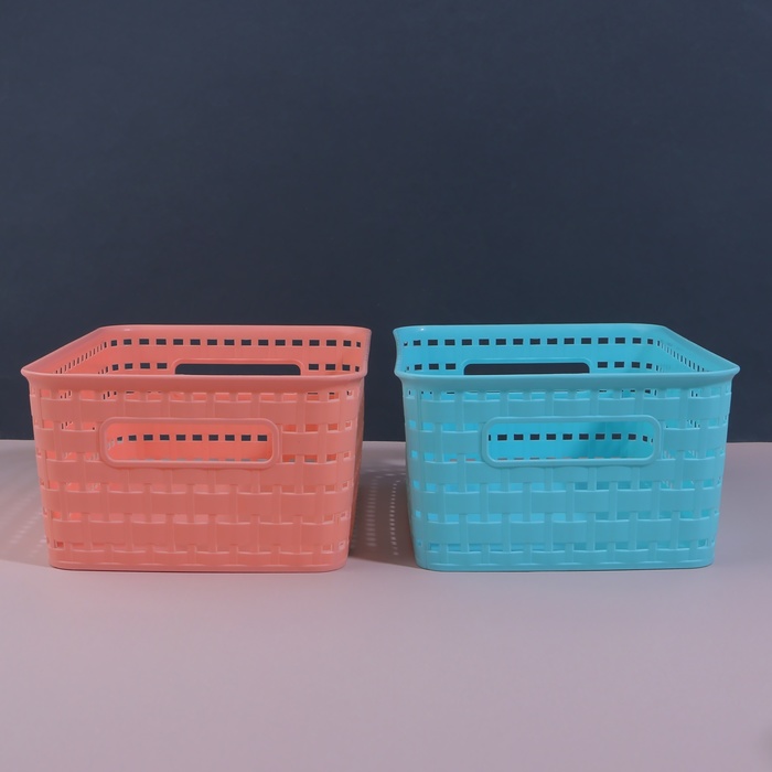 Органайзер для хранения, с ручками, 1 секция, 24,5 × 18 × 10,5 см, цвет МИКС