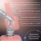 Гель лак для ногтей, кошачий глаз, трехфазный, 10 мл, LED/UV, серебристый (58) - Фото 2