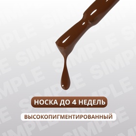 Гель лак для ногтей, однотонный, трехфазный, 10 мл, LED/UV, коричневый (221)