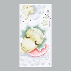 Наклейка пластик интерьерная цветная "Малыш-трицератопс на облаке" 30х60 см - фото 321488888