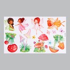 Наклейка пластик интерьерная цветная "Лесные феи с грибами" 35х60 см - фото 3416905