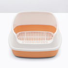 Туалет для кошек «Айша» S, 45×35×18.5 с, с высоким бортом и сеткой, пластик, оранжевый - Фото 2