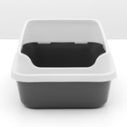 Туалет для кошек «Сима Люкс», 30×39×19 см, с бортом, пластик, серый, тёмно-серый - Фото 2