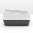 Туалет для кошек «Сима Люкс», 30×39×19 см, с бортом, пластик, серый, тёмно-серый - Фото 3