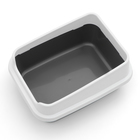 Туалет для кошек «Сима Люкс», 30×39×19 см, с бортом, пластик, серый, тёмно-серый - Фото 4