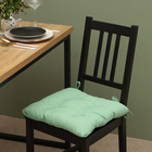 Сидушка на стул с завязками - 2 шт. Доляна цв.зеленый 40х40 см, 100% п/э, габардин 153 г/м2 - фото 6183673