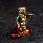Сувенир "Ангел в позе лотоса", латунь, янтарь, 2х3х2,5 см - Фото 2