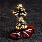 Сувенир "Ангел задумчивый", латунь, янтарь, 2х3х3,5 см - Фото 3