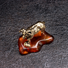 Сувенир "Баран с колокольчиком", латунь, янтарь - Фото 4