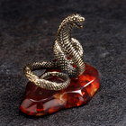 Сувенир "Змея Кобра", большая, латунь, янтарь - Фото 3