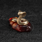 Сувенир "Змея Кобра", маленькая, латунь, янтарь - Фото 2