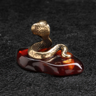 Сувенир "Змея Кобра", маленькая, латунь, янтарь - Фото 3