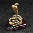 Сувенир "Змея Кобра с капюшоном", латунь, янтарь - Фото 2
