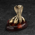 Сувенир "Змея Кобра с капюшоном", латунь, янтарь - Фото 3